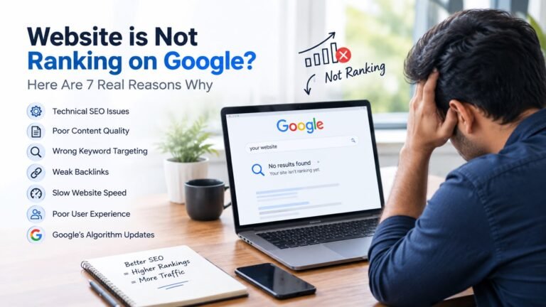 Website Not Ranking on Google - 7 Real Reasons and Fixes (2026 Guide) by Muhammed Ashir Blog image